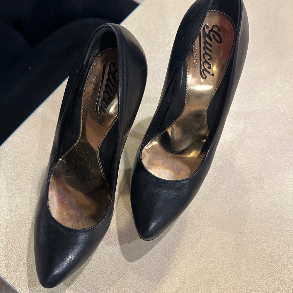 Gucci Black Leather Heels
